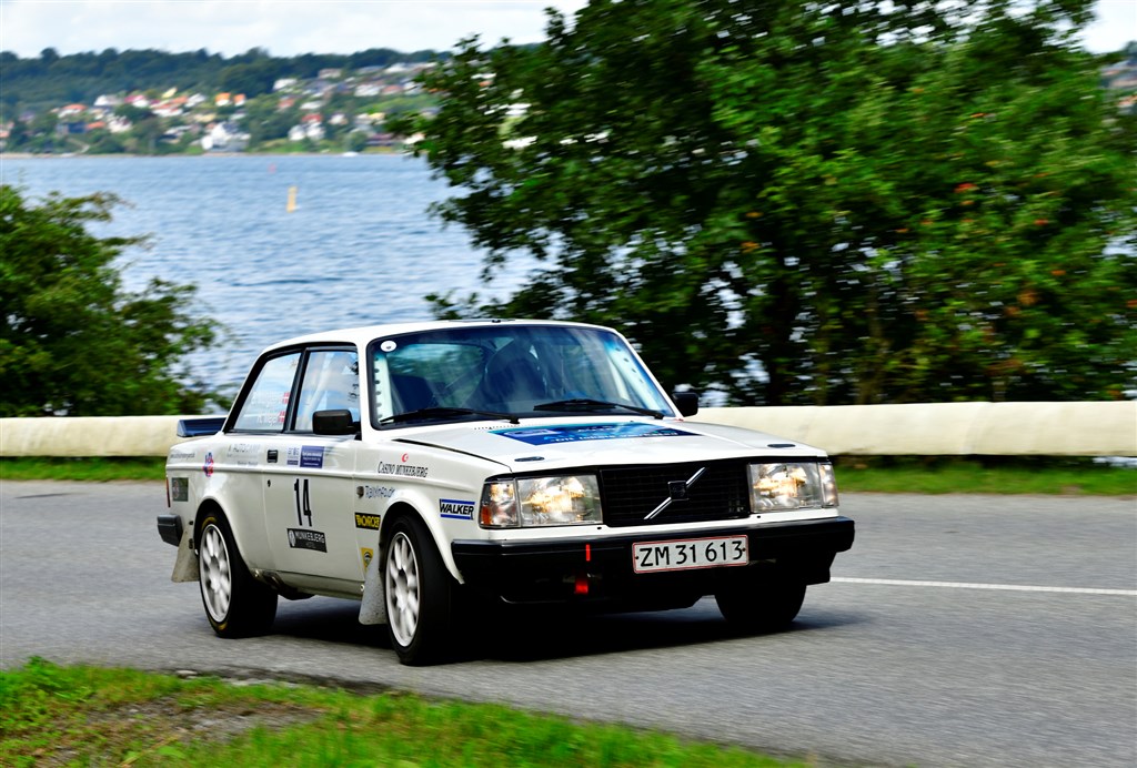 Heino Mejer fra Horsens vandt Munkebjerg Hillclimb for femte gang i sin Volvo 242 Turbo.
(Foto: Michael Eisenberg)